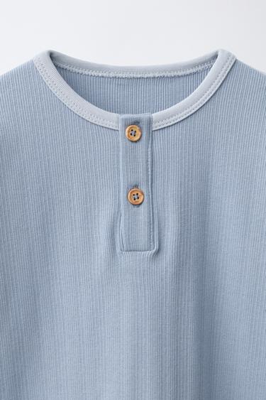6-14 YEARS/ PLAIN TEXTURED PYJAMAS - Blue by Zara