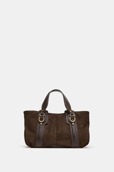MINI SHOPPER BAG WITH RINGS - Brown by Zara