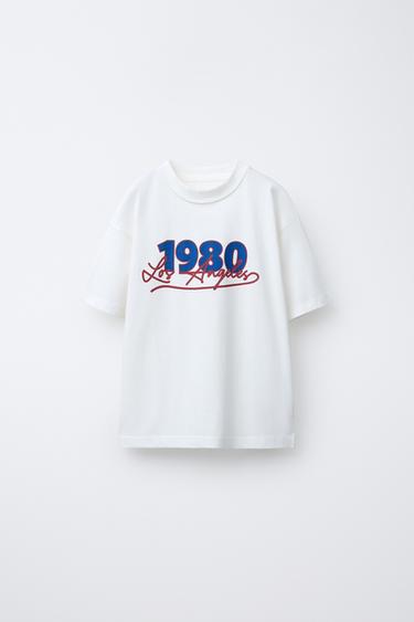 VARSITY SLOGAN T-SHIRT - White by Zara