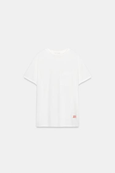 OVERSIZE T-SHIRT WITH POCKET - White by Zara