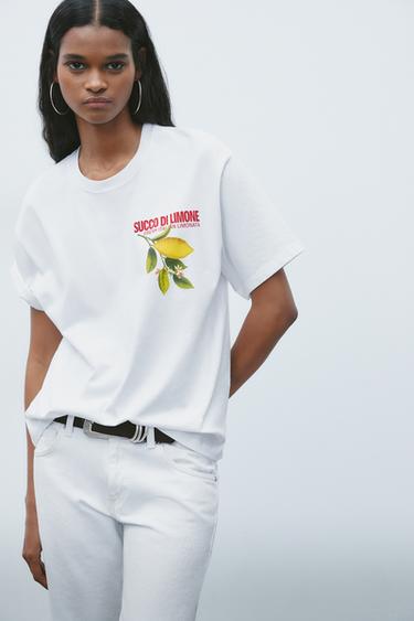 PANCRACE BESSA LEMON PRINT T-SHIRT - White by Zara