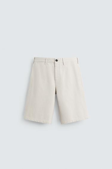 BAGGY FIT BERMUDA SHORTS - Ecru by Zara