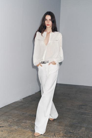 RAMIE ROMANTIC SHIRT ZW COLLECTION - Oyster-white by Zara - Image 0