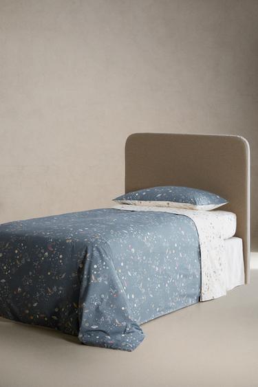 KIDS' REVERSIBLE SPACE DUVET COVER - Ecru / Blue by Zara