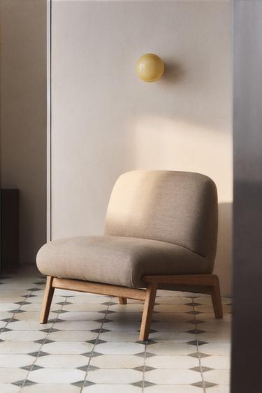 ACCENT CHAIR UPHOLSTERED IN LINEN - Dark beige by Zara