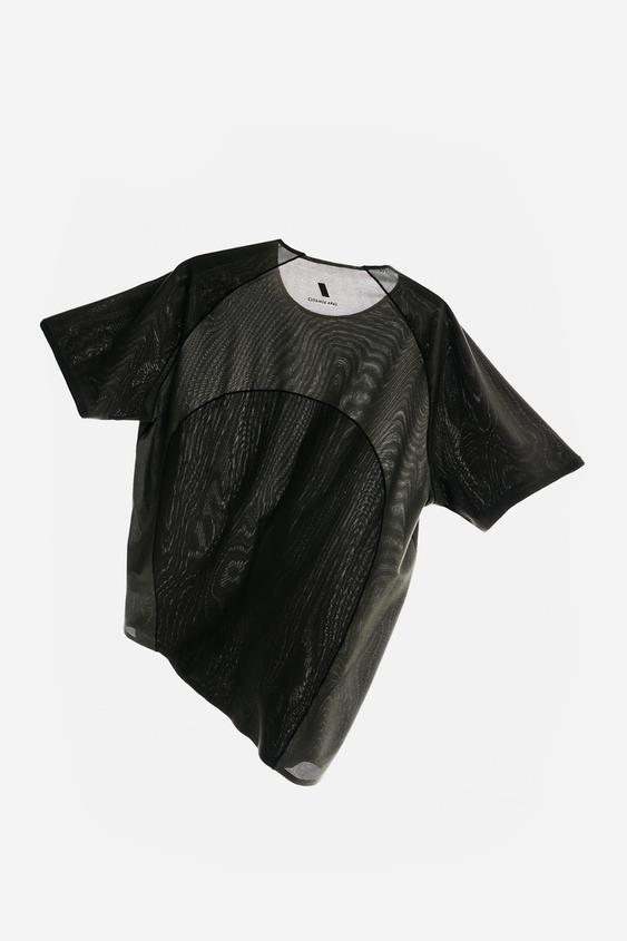TECHNICAL COLOUR BLOCK TEXTURED T-SHIRT - Mid-green by Zara - Image 0