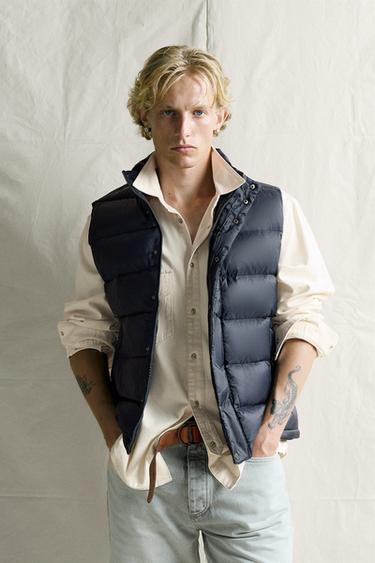 WATER-REPELLENT 80% DOWN - 20% FEATHER GILET - Dark navy by Zara