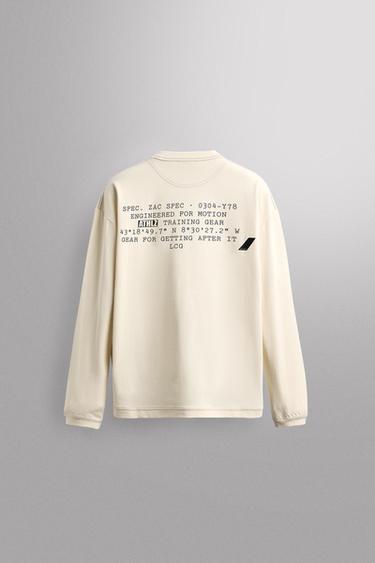 COTTON TRAINING T-SHIRT - Cream by Zara