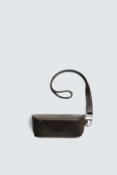 LEATHER GLASSES CASE - Brown by Zara