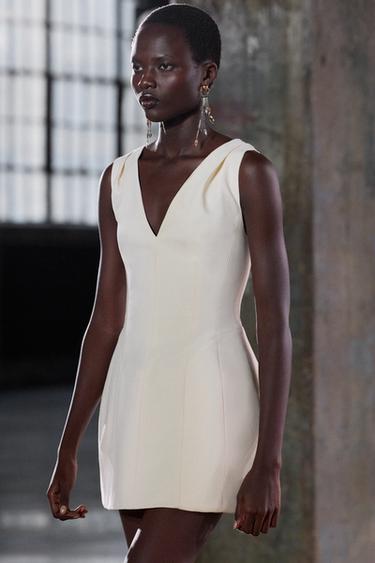SHORT VOLUMINOUS DRESS ZW COLLECTION - Light beige by Zara