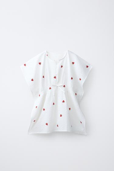 EMBROIDERED STRAWBERRY KAFTAN - Red by Zara