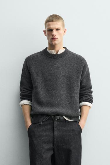 DOUBLE-FACED WOOL JUMPER - Anthracite Grey by Zara