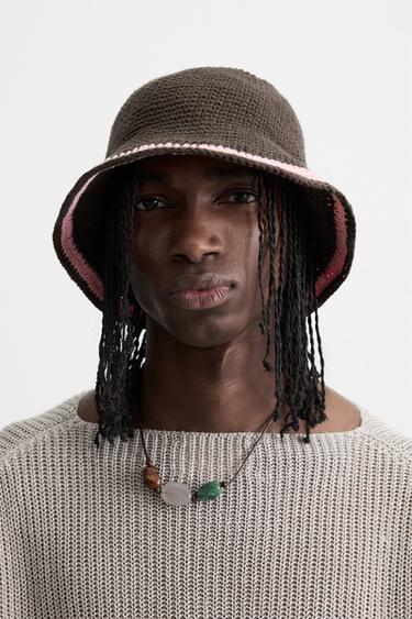 CROCHET BAND BUCKET HAT - Brown by Zara - Image 0