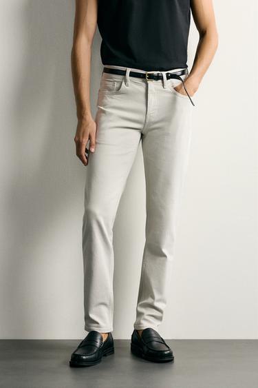 BASIC SLIM FIT JEANS - Ecru by Zara