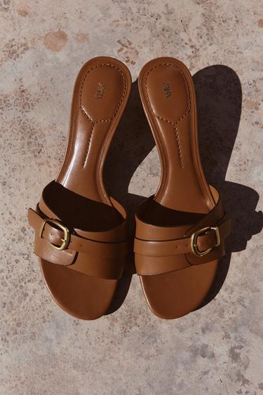 BUCKLED HEELED SANDALS - Brown by Zara - Image 0