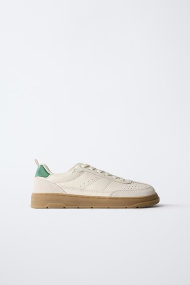 LEATHER BAREFOOT SNEAKERS - White by Zara