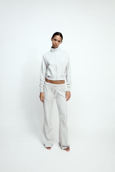 SWEATSHIRT WITH ZIP - Grey marl by Zara