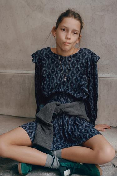 IKAT PRINT DRESS - Blue by Zara