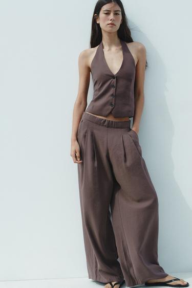 PALAZZO TROUSERS - Aubergine by Zara