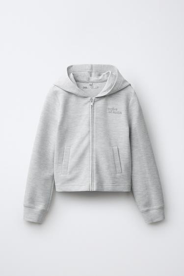 WAFFLE-KNIT GYM HOODIE - Grey marl by Zara