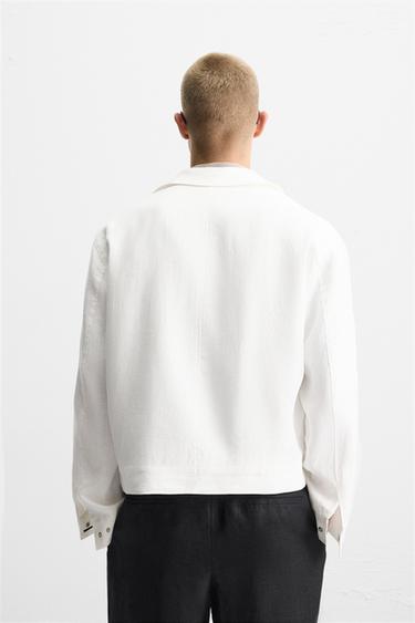 100% LINEN JACKET - White by Zara