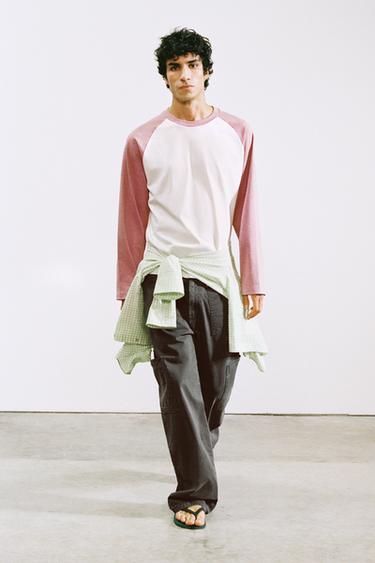 LIMITED EDITION COLOUR BLOCK T-SHIRT - White / Pink by Zara