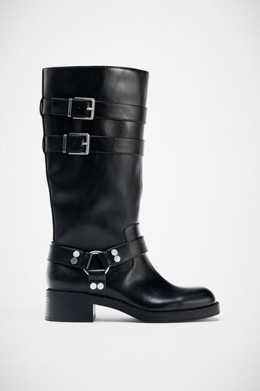 METAL BUCKLE BOOTS - Black by Zara