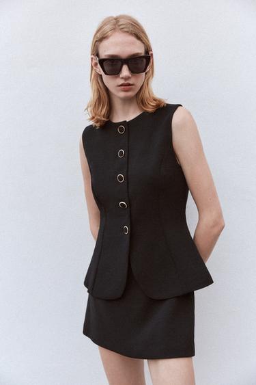 WAISTCOAT PLAYSUIT - Black by Zara