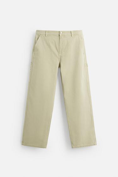 WASHED CARPENTER TROUSERS - Light pistachio by Zara