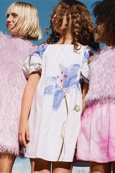 FLORAL PRINT DRESS - Ecru by Zara