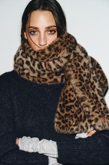 ANIMAL PRINT FAUX FUR SCARF - Leopard by Zara - Image 0