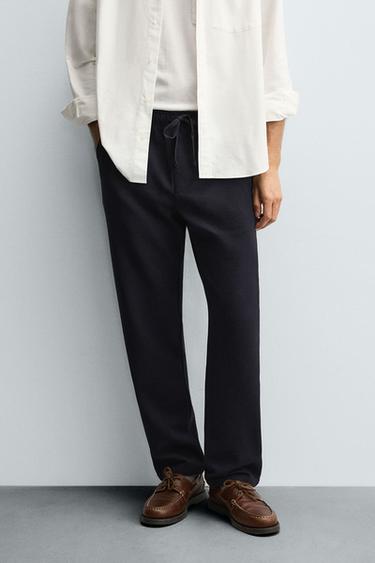 COMFORT JOGGER WAIST TROUSERS - Navy blue by Zara