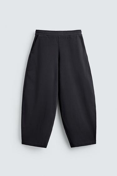 BALLOON FIT RIBBED JOGGERS - Blue by Zara