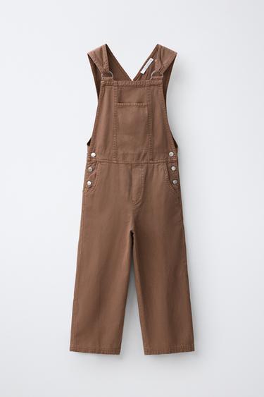 LINEN BLEND JUMPSUIT - Caramel by Zara