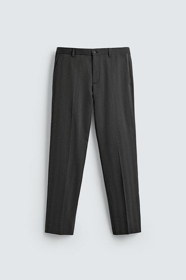 SLIM FIT SUIT TROUSERS - Anthracite Grey by Zara