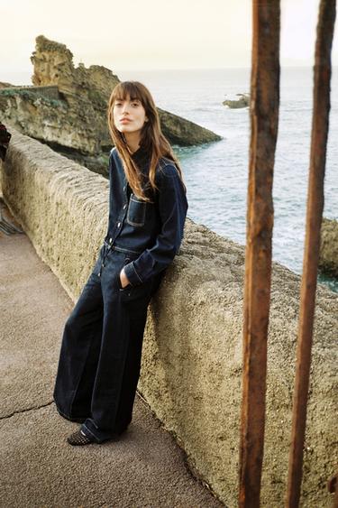 CROPPED DENIM SHIRT - Blue by Zara - Image 0