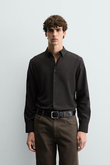 SLIM FIT SHIRT - Brown by Zara