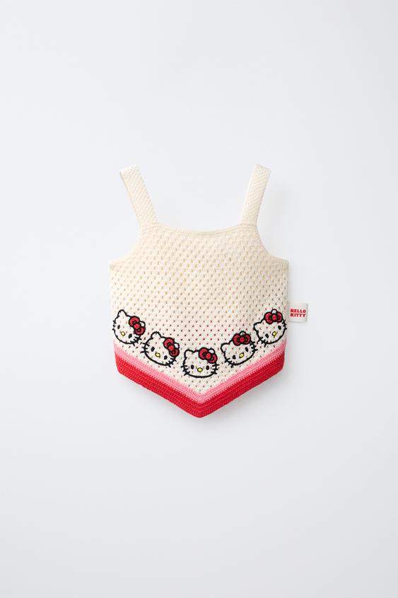 HELLO KITTY © SANRIO CROCHET TOP - Ecru by Zara - Image 0