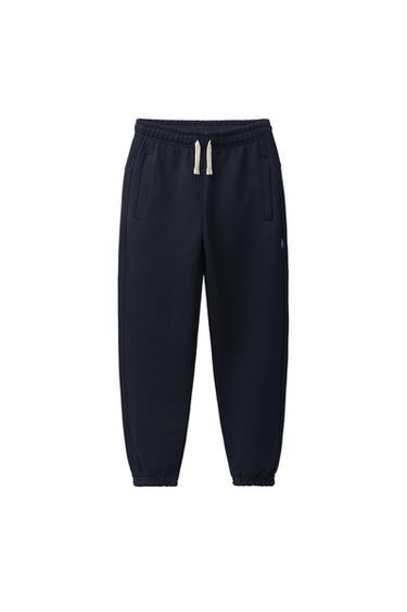 PLAIN SWEATSHIRT JOGGERS WITH LABEL - Navy blue by Zara