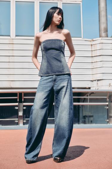 BALLOON OVERSIZE TRF HIGH-WAIST JEANS - Navy blue by Zara