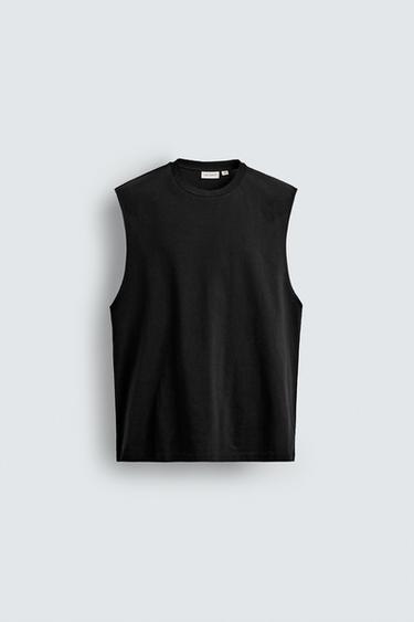 LIGHTWEIGHT TANK T-SHIRT - Black by Zara