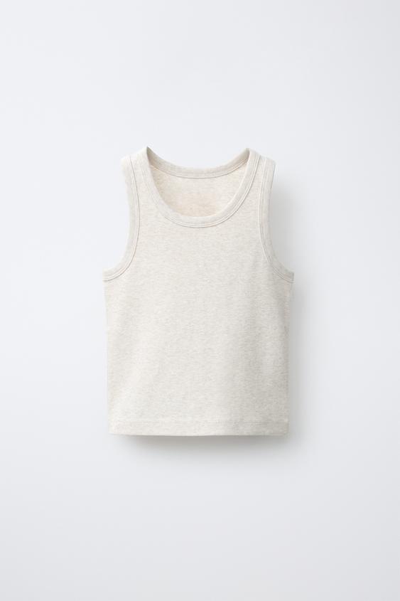 RIB MELANGE T-SHIRT - Sand / Marl by Zara - Image 0