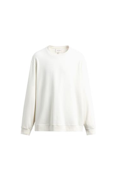 WASHED SOFT CREWNECK SWEATSHIRT - Ecru by Zara