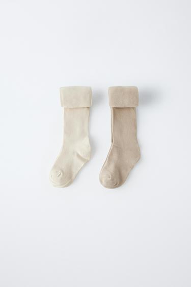 2-PACK OF PLAIN TIGHTS - Sand by Zara