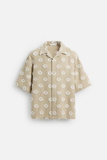 TEXTURED JACQUARD SHIRT - Beige by Zara