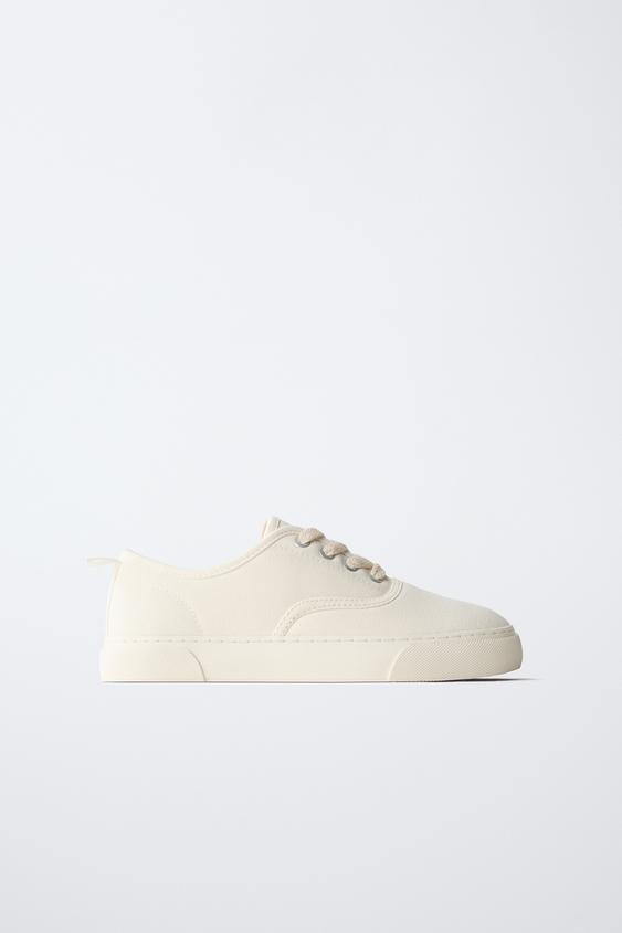 CASUAL LACE-UP SNEAKERS - White by Zara - Image 0