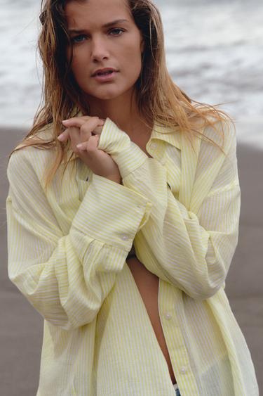 OVERSIZE STRIPED SHIRT - Printed by Zara