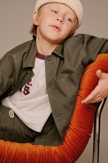 STRIPED SLEEVE STRUCTURE T-SHIRT - Ecru by Zara