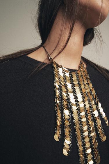 METAL PIECE WATERFALL NECKLACE - Gold / Silver by Zara - Image 0