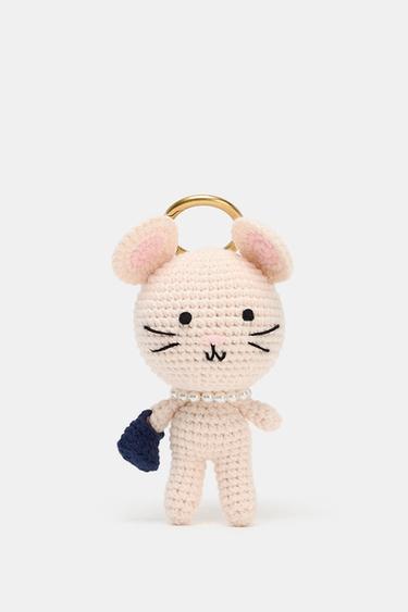 LITTLE MOUSE CHARM KEY RING - Pink by Zara